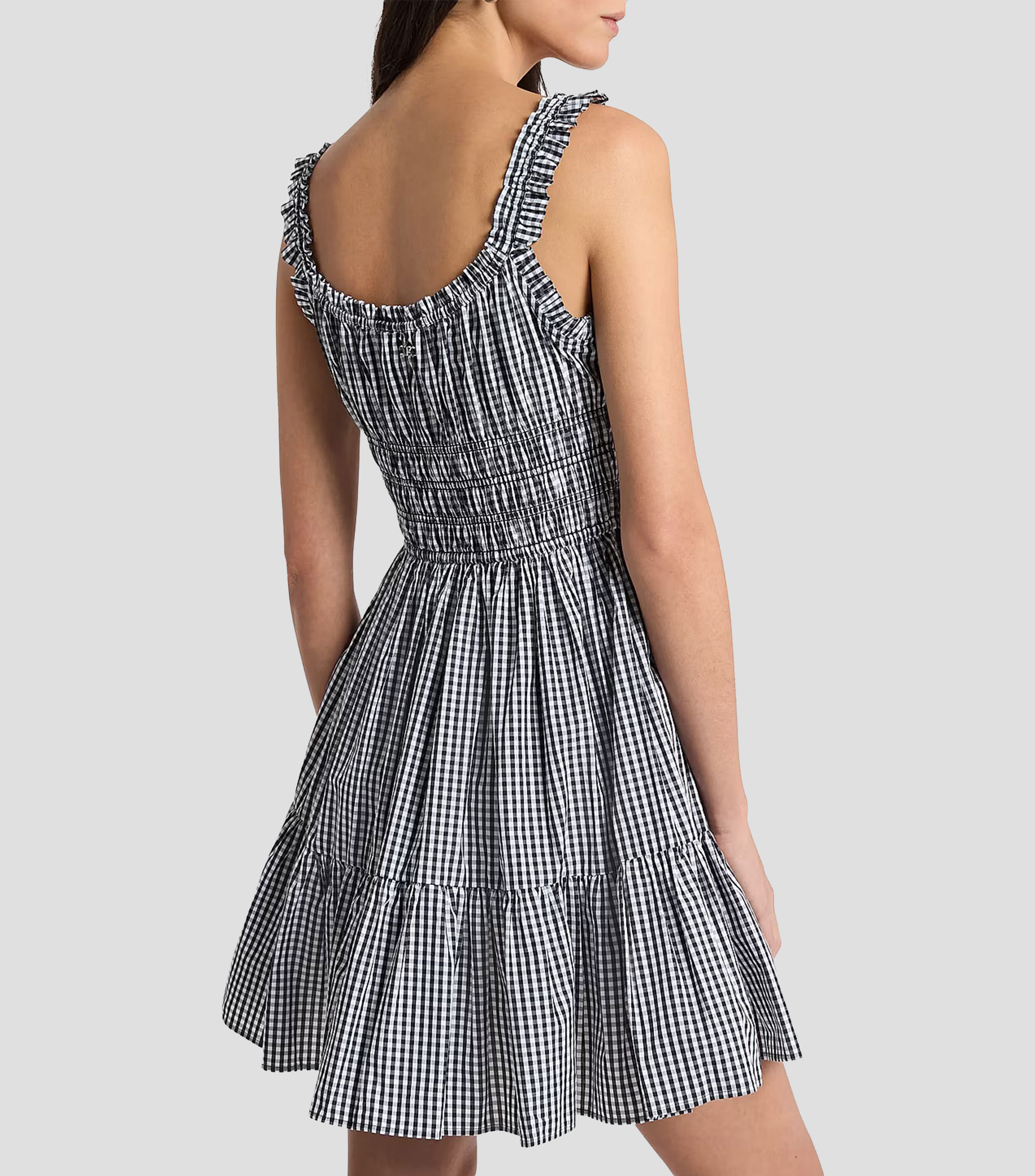 Vestido corto con cuadros Mujer